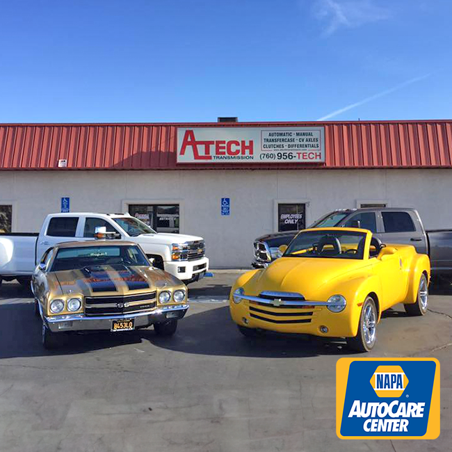 Cars parked in front of Atech Transmission